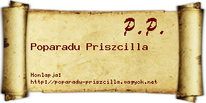 Poparadu Priszcilla névjegykártya